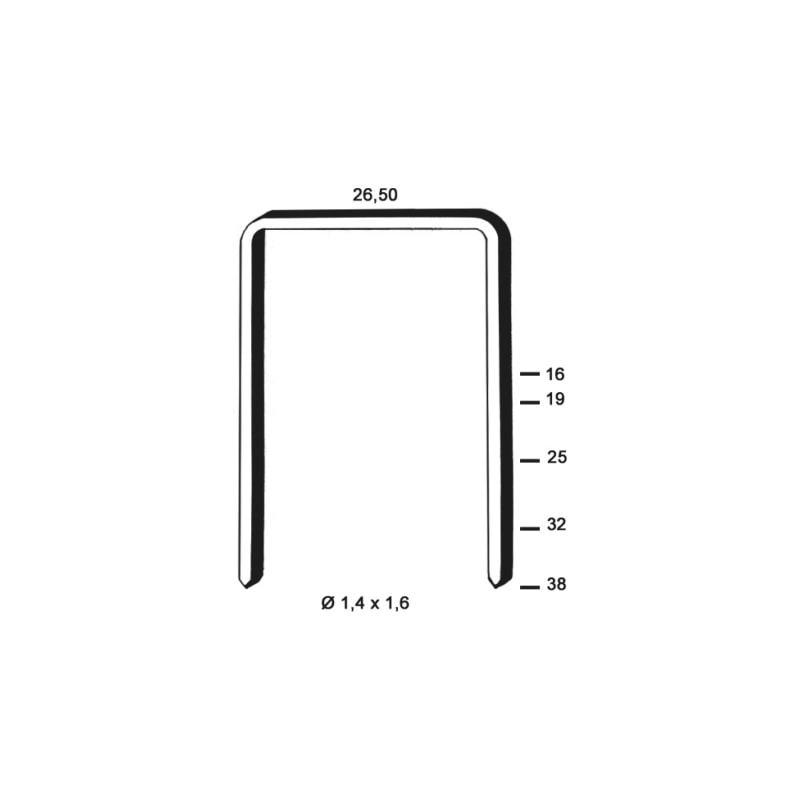 Agrafes acier série WS 26,5 mm pour charpente, menuiserie, carton