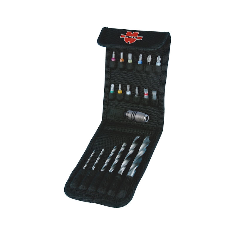 Etui à ceinture Bit Box - embouts et forets à bois HSS - 19 pcs