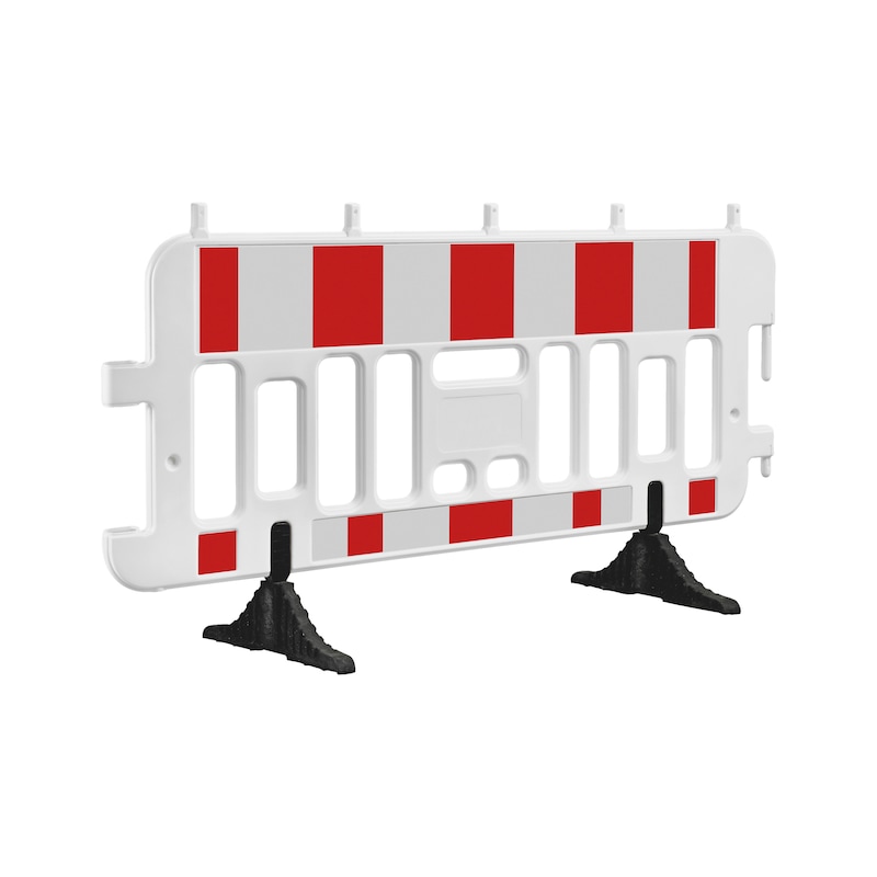 Barrière de sécurité chantier avec support lampe/pieds réglables