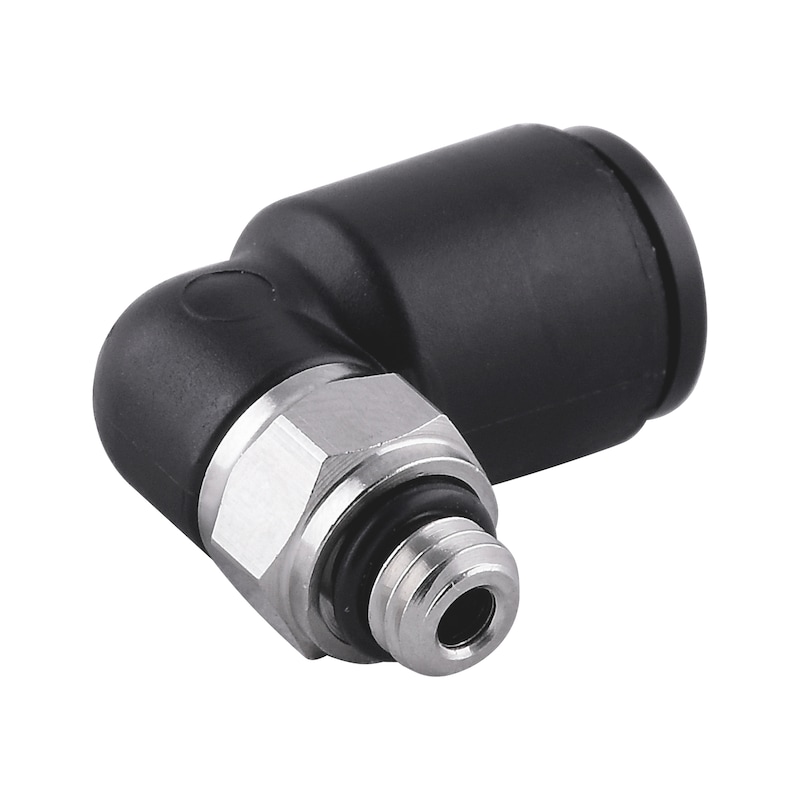 Raccord coudé air comprimé instantané à piquage mâle cylindrique MINI