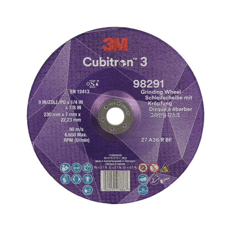 Disque à ébarber 3M Cubitron III - Ø125 ou 230 mm