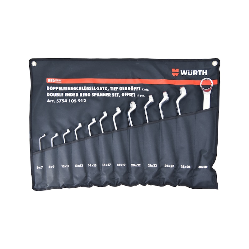 
DOUBLE OPEN-RING WRENCH SET 12 PIECES - FLAT
