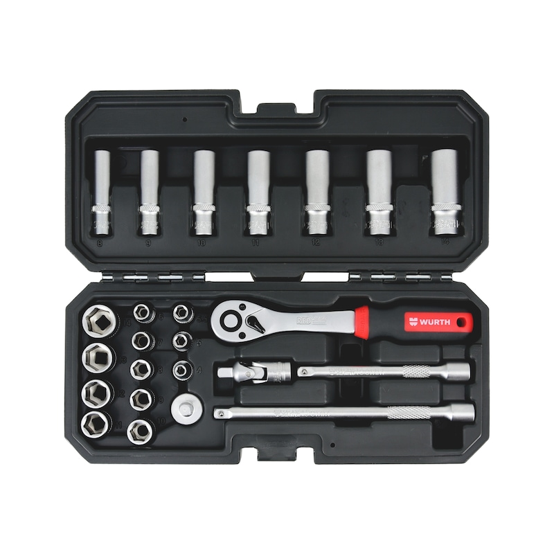 
1/4 INCH SOCKET WRENCH ASSORTMENT 24 PIECES
