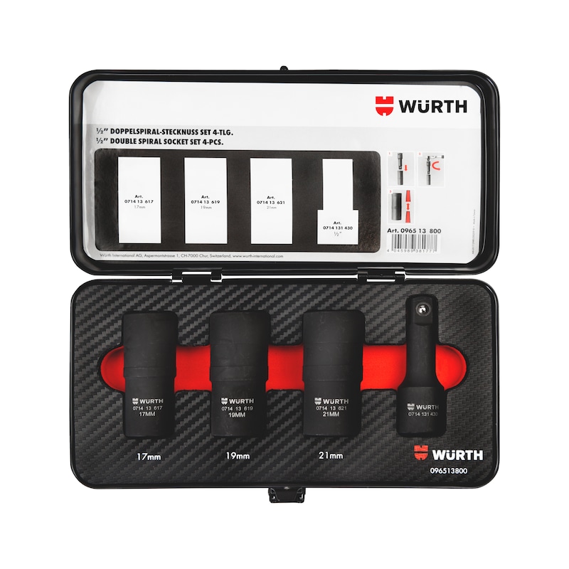 
Assortment of double spiral sockets
