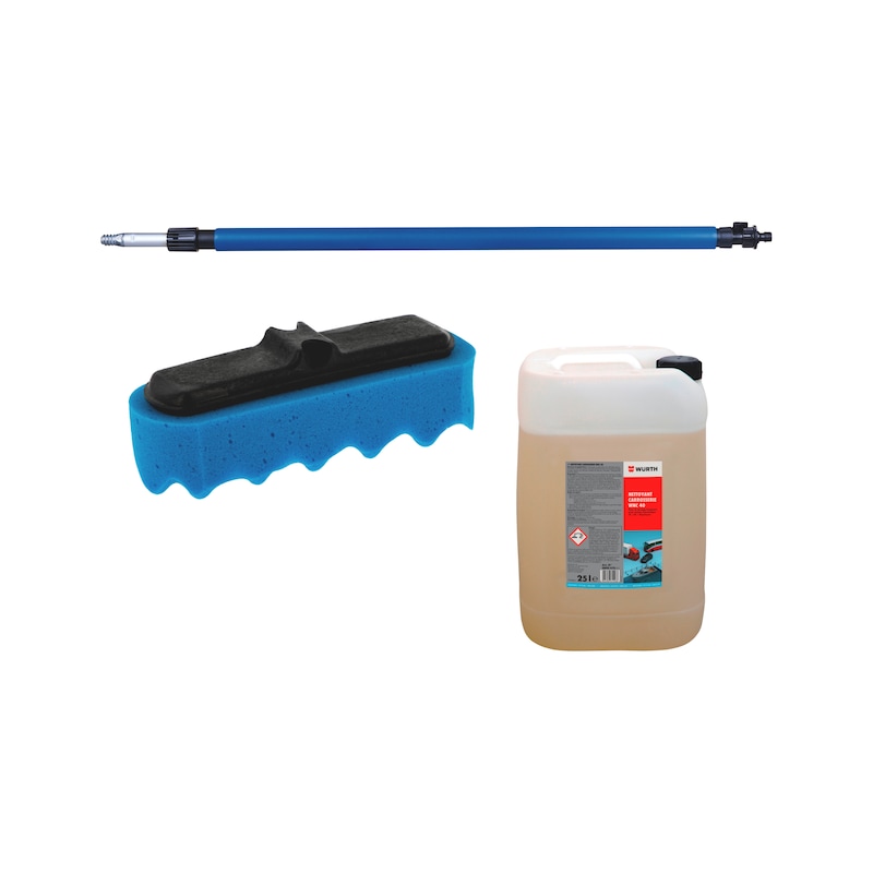 Lot de nettoyant carrosserie WNC 40 avec brosse éponge et manche télescopique - 3 pcs