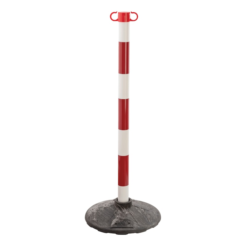Plastic barrier post with base for barrier chains Plastic barrier post with base for barrier chains