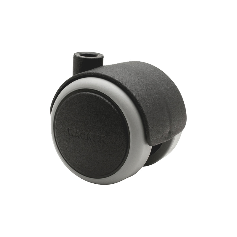 Roulette bicolore, jumelée et pivotante pour meuble Ø50mm