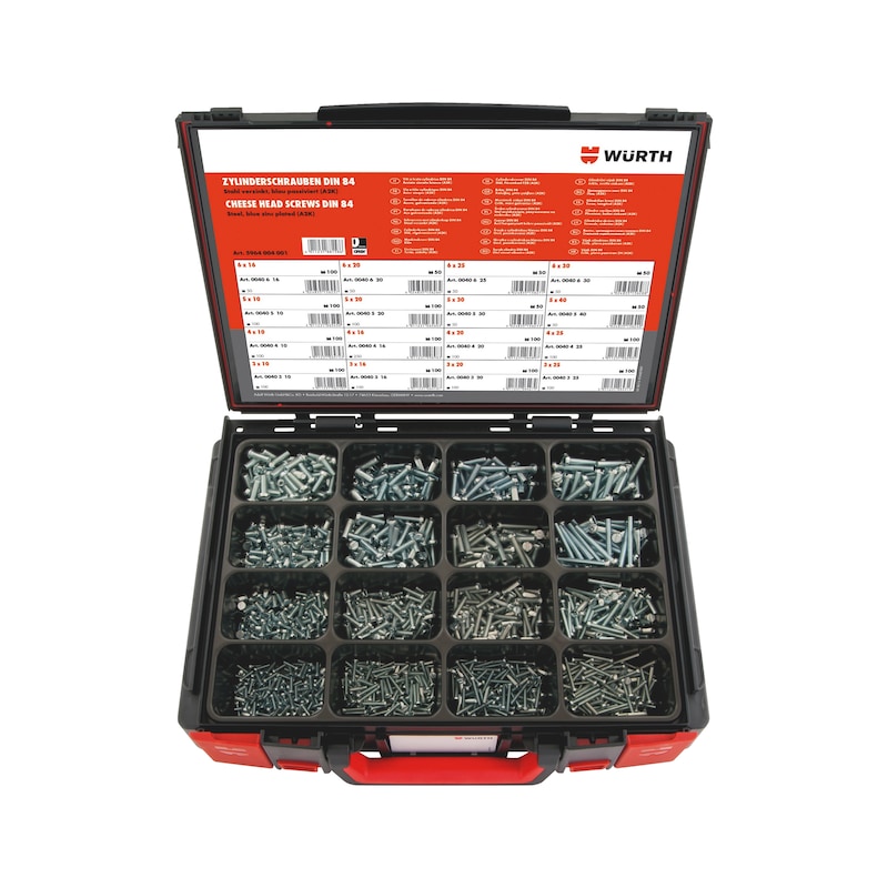Coffret de vis à tête cylindrique à fente DIN 84 acier zingué