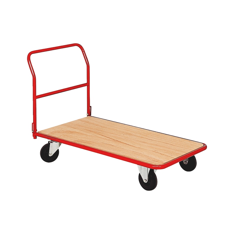 Chariot pliable Basic en acier avec plateau bois et roues