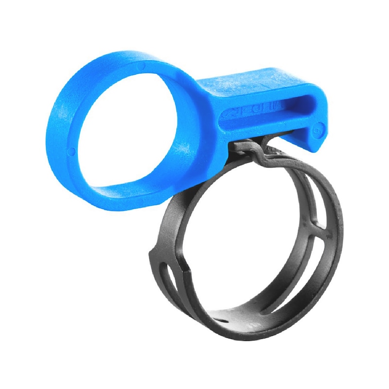 Collier à ressort compact DIN 3021 avec attache