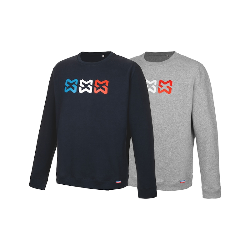 Sweat col rond de travail Made in France en molleton bio