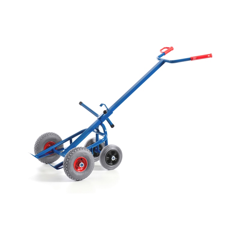 Diable avec roues d'appui pour tonneau et fût