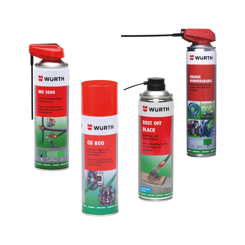 Lot de spray d'entretien - dégrippants, lubrifiants, graisses et spray cuivre - 12 pcs