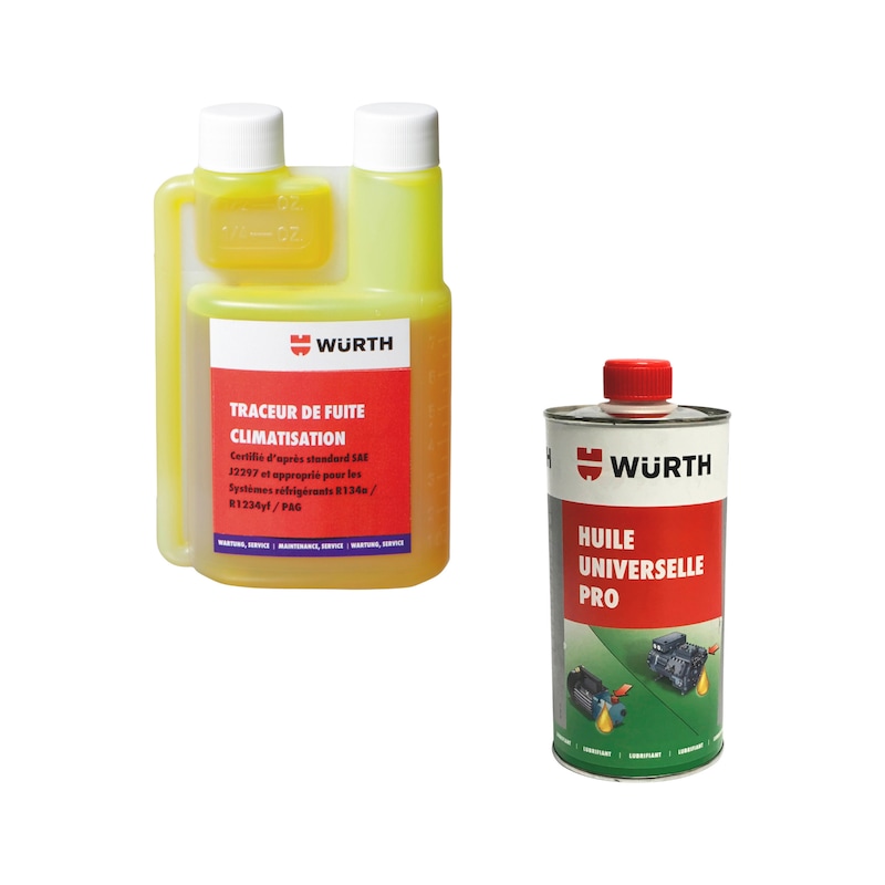 Lot de traceur de fuite UV clim et huile pour compresseur - 2 pcs