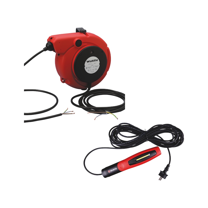 Lot de baladeuse à fil 220V et enrouleur automatique - 2 pcs