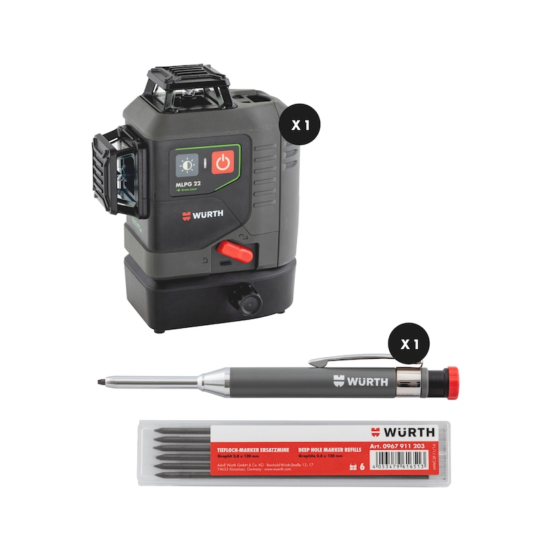 Lot de laser multiligne vert MLPG-22 et porte-mine - 2 pcs