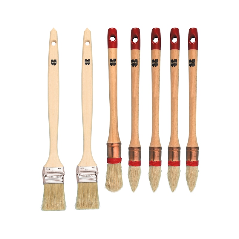 Lot de brosses toutes peintures pour radiateurs et anneaux - 10 pcs