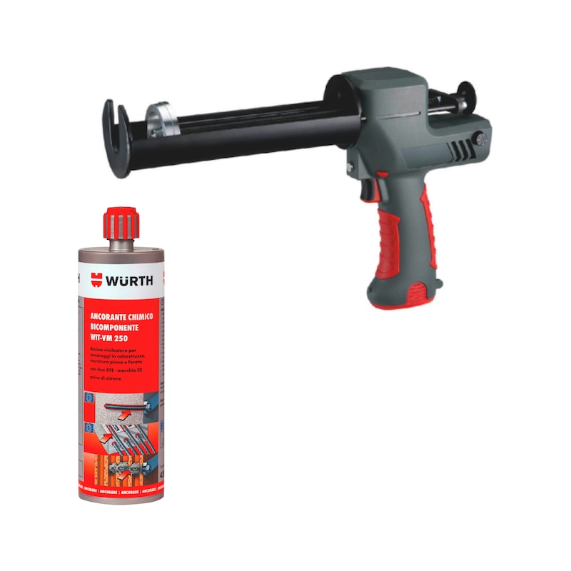 Lot de scellement chimique WIT-VM 250 et pistolet avec 2 batteries Euromac - 97 pcs