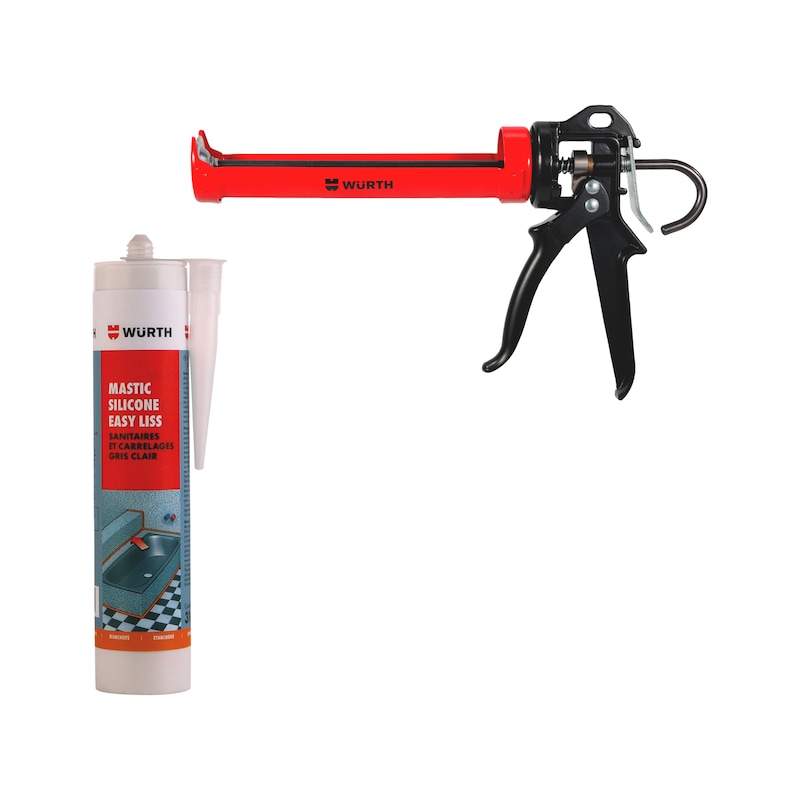 Lot de mastics silicone sanitaires Easy Liss avec pistolet - 51 pcs