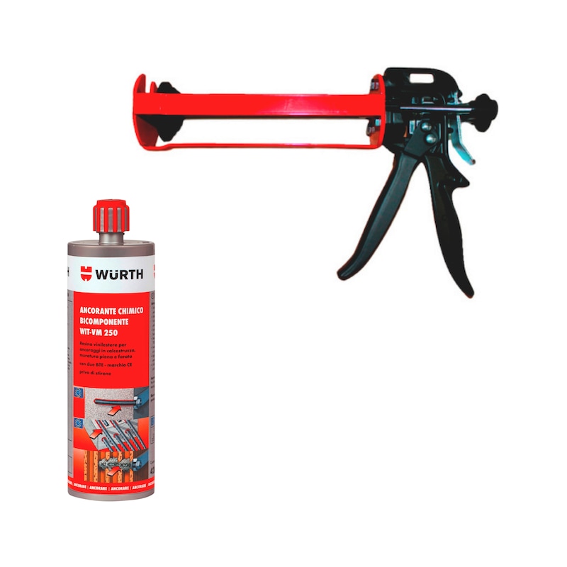 Lot de scellement chimique WIT-VM 250 et pistolet manuel coaxial 420 ml - 49 pcs