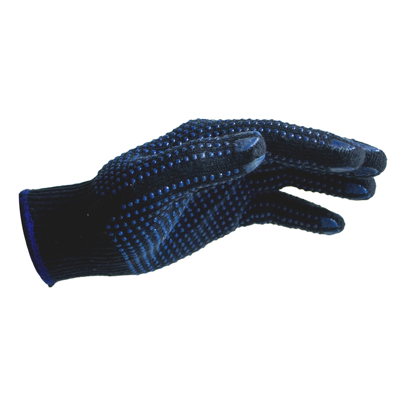 Knitted glove with dots on Both sides