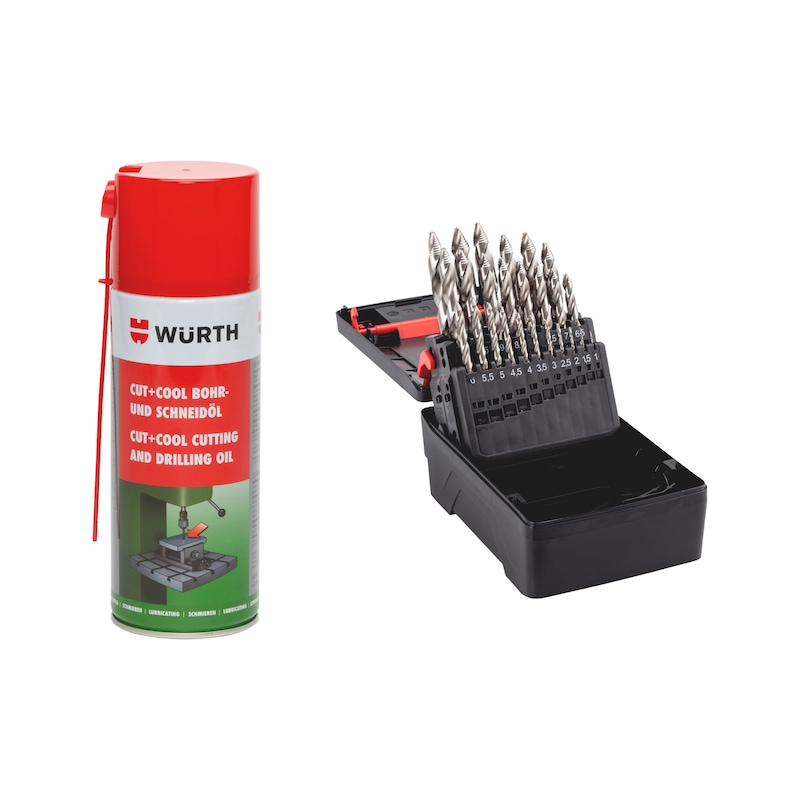 Lot de forets métal SMART STEP HSS et huile de perçage/coupe - 2 pcs