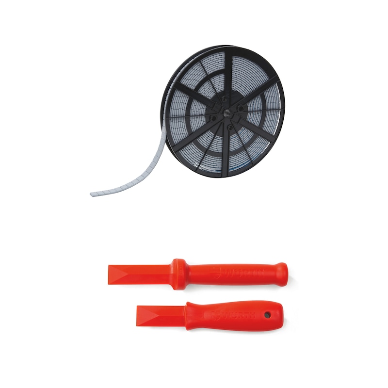 Lot de rouleaux de masses adhésives et grattoirs en plastique - 6 pcs