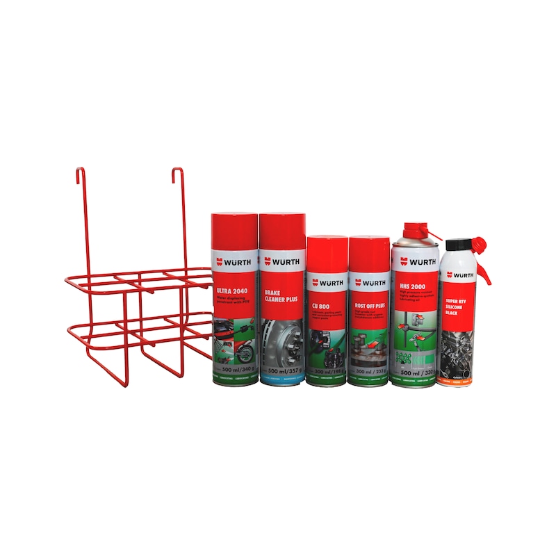 Workshop chemicals set with hanging basket 7pcs - WSP-CHEM-SET-WRKSHP-TOP-SIX-W.BASKT-7PCS