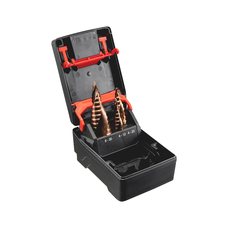 SMART STEP EU+ HSCo nanoProtect hexagon stepped drill bit assortment 3 pieces, for drill/drivers and tangential impact drivers