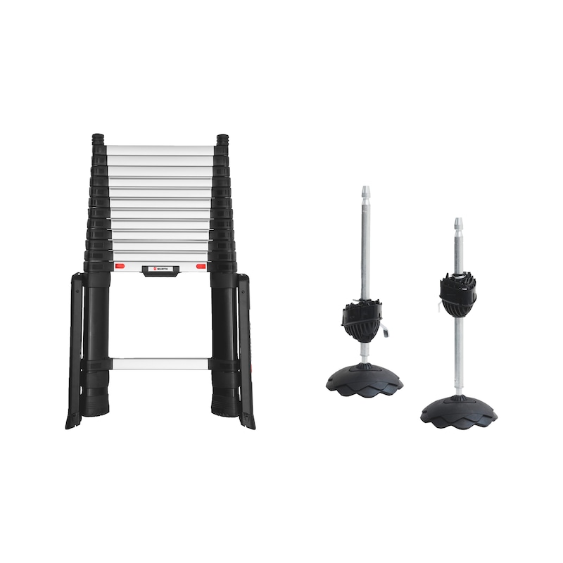 Teleskopleiter mit Sicherheitsfüße Set 2-tlg