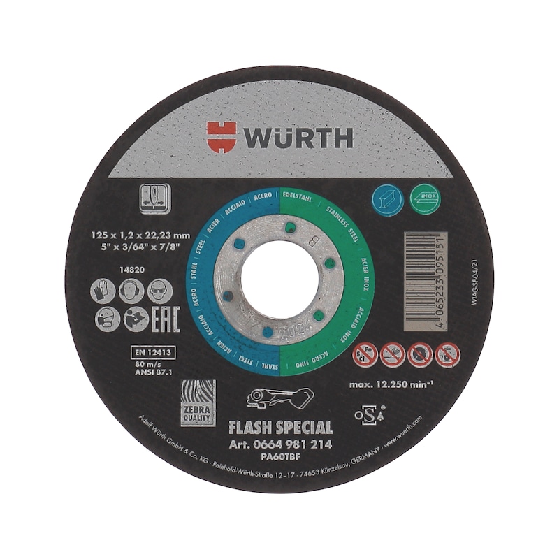 Disque à tronçonner Flash pour meuleuse sans fil