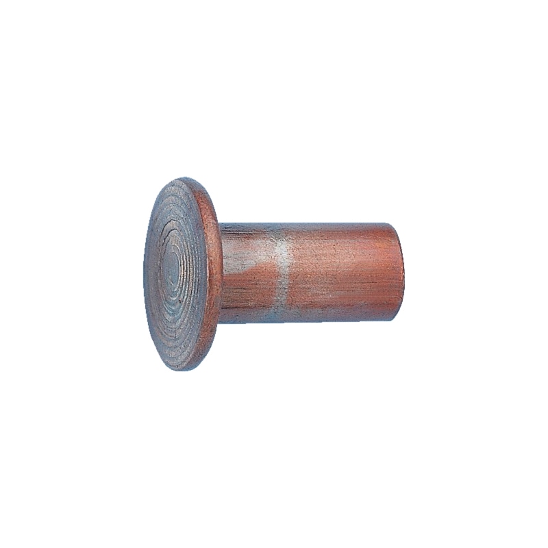 Rivet semi-tubulaire - tête bombée - DIN 7338 - cuivre - forme B - pour disque de frein/embrayage