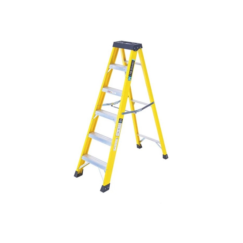 Swingback Step Ladders Heavy-Duty Fibreglass