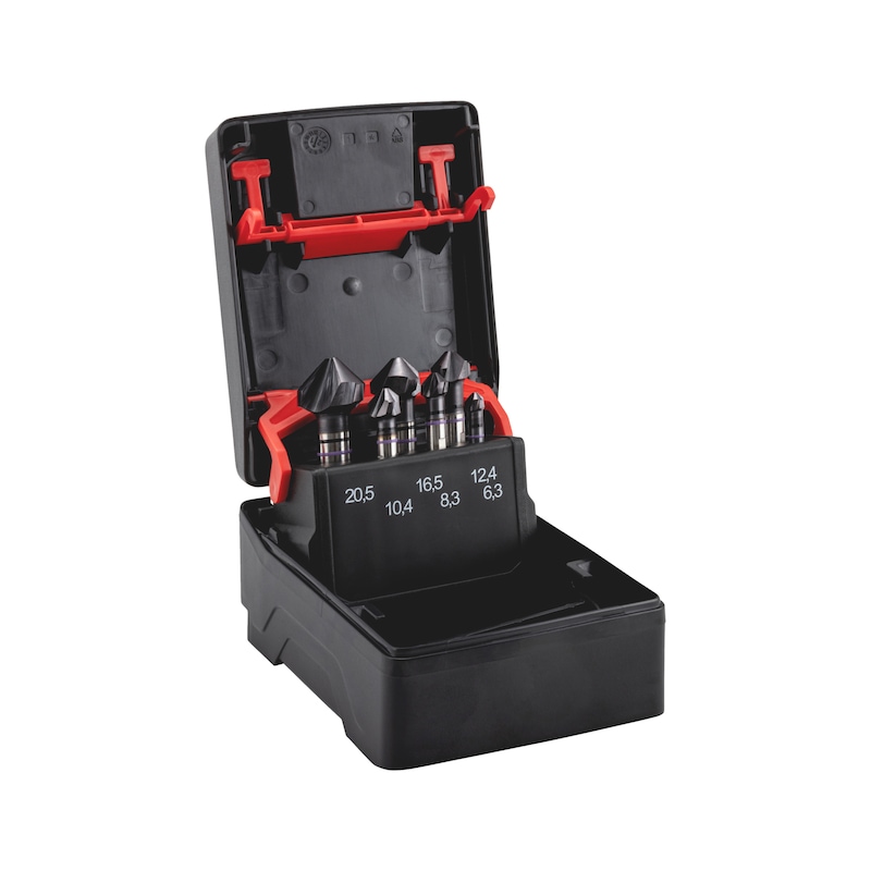 Coffret de fraises coniques UE+ HSCO TiAlN 90° DIN 335 C