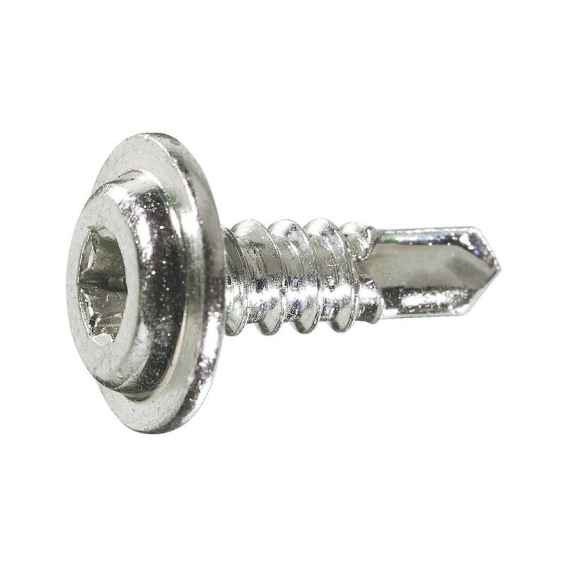 Vis autoperceuse - tête cylindrique bombée avec embase - acier zingué (A2K) - empreinte AW