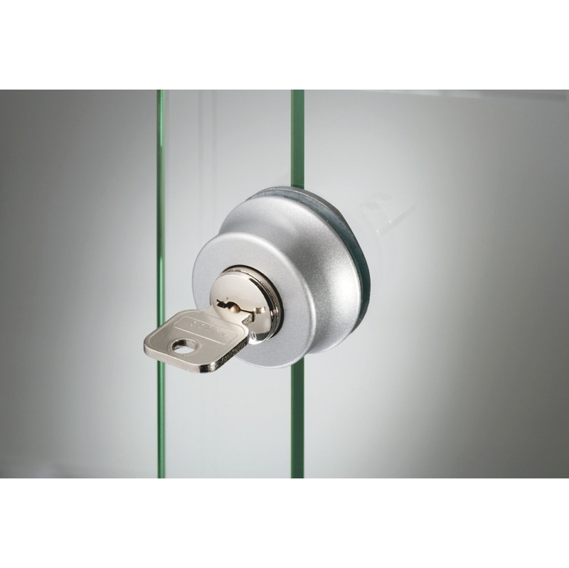 Serratura Rotonda Per Vetro - Per Porte Scorrevoli, Armadi, Vetrine, Con Chiavi, Foro 16mm - Foto 8