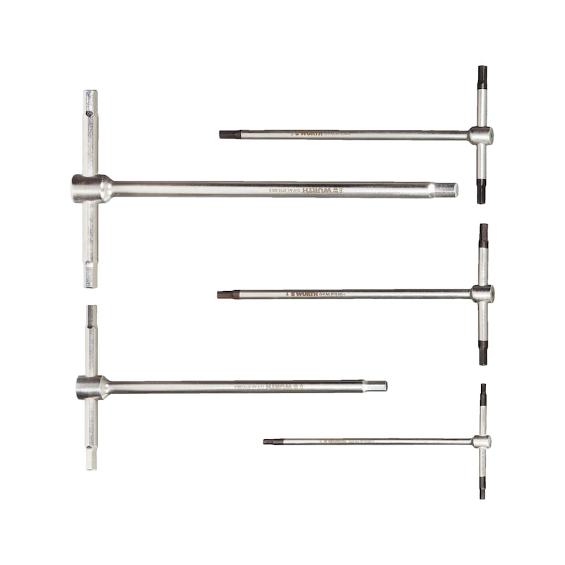 Jeu de tournevis avec poignée en T 6 pans mâles - 5 pcs