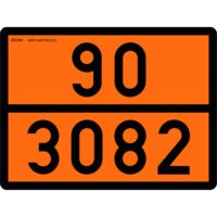 ADR PANEL IN STAINLESS STEEL 90/3082 FOR ENVIRONMENTALLY HAZARDOUS LIQUID GOODS