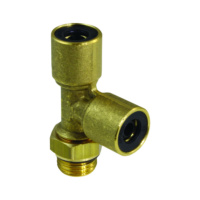 PIEZAS EN T, APLICAICONES NEUMÁTICAS, DE LATÓN, AJUSTABLES CON CONECTOR LATERAL