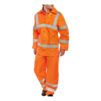 Orange two piece lightweight hi vis suit