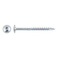 PanelFix timber screw with washer head, cutting notch, zinc-plated steel, with ETA-11/0389 approval