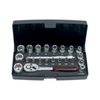 SURTIDO LLAVES VASO Y PUNTAS 1/4 pulg. CON CARRACA