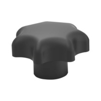 Empuñadura en estrella, plástico negro DIN 6336