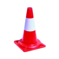 PE TRAFFIC CONE WITH WHITE STRIPE - 32 CM