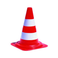 PE TRAFFIC CONE WITH 2 WHITE STRIPES - 50 CM