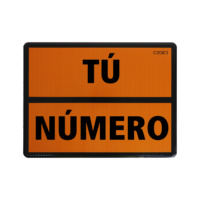 Placa ADR con n&uacute;mero personalizado fijo