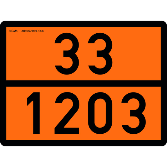 INOX FUEL TRANSPORT PANEL - DANGER SIGN: PETROL