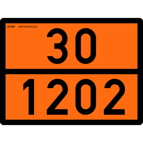 INOX DIESEL TRANSPORT PANEL - DANGER SIGN: DIESEL
