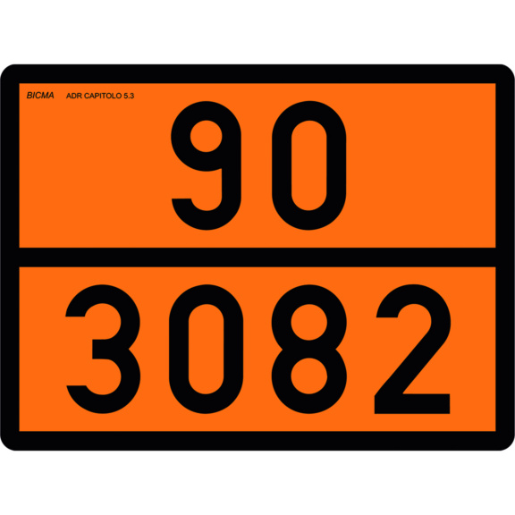 ADR PANEL IN STAINLESS STEEL 90/3082 FOR ENVIRONMENTALLY HAZARDOUS LIQUID GOODS - ADR PANEL IN STAINLESS STEEL 90/3082 FOR ENVIRONMENTALLY HAZARDOUS LIQUID GOODS