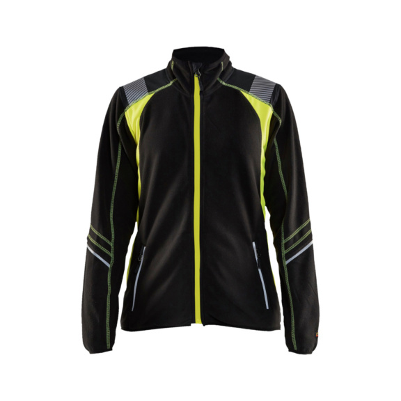 Damen Microfleece Jacke 4973 1010 - Damen Microfleece Jacke Schwarz/Gelb 4973 1010 9933 XXXL